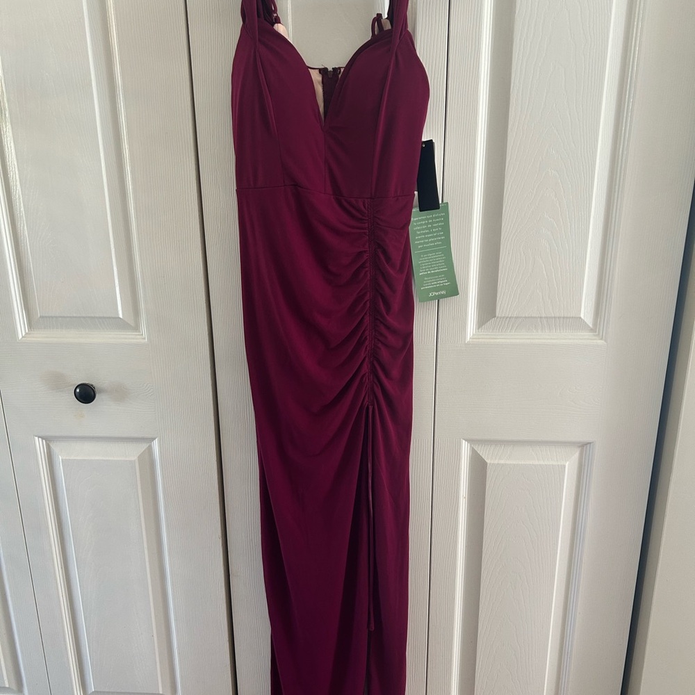 City Triangles Deep Red Maxi Dress